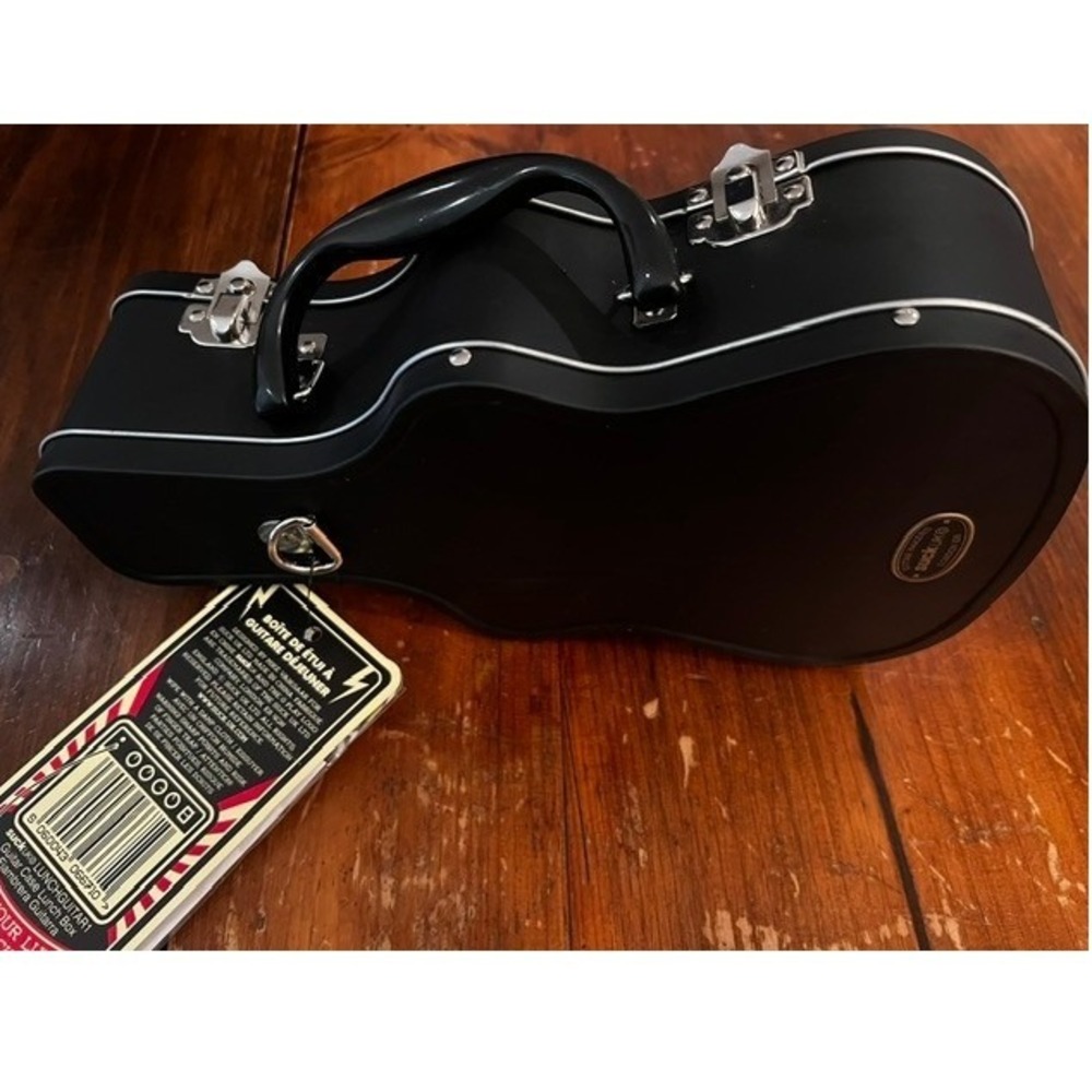 Suck UK Guitar Case Lunch Box Unisex OS Black Novelty Tin Latch Carry Handle